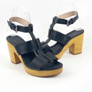 Madewell Irving Strappy Wood Platform Heel Sandal